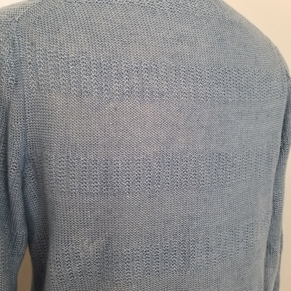 Talbots Blue Open-Front 100% Linen Cardigan Size Small - Picture 6 of 15